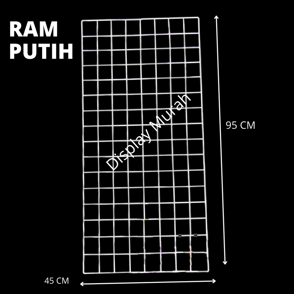 Jual Ram Putih X Cm Ram Kawat Besi Grid Wall Jaring Gantungan