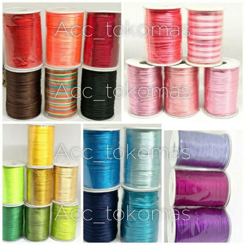 Jual 100Yard Tali Satin Cina 2mm Dan 1mm Shopee Indonesia