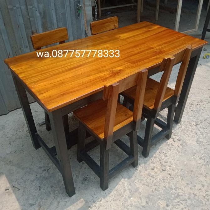 Jual Product Furniture Meja Makan Set Kafe Kayu Jati Landa Rekomendasi