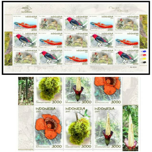 Jual Satu Set Full Sheet Perangko Indonesia Flora Fauna Shopee