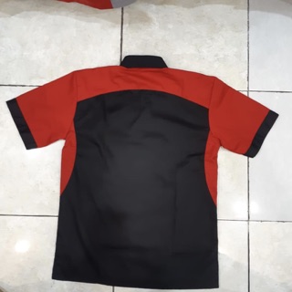 Jual Baju Kerja Pria Hitam Kombinasi Merah Seragam Kerja Pria Dril