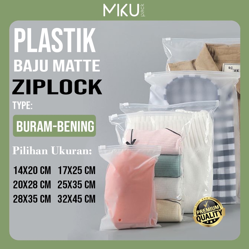 Jual Mikupack Satuan Plastik Baju Klip Kantong Zipper Bag Ziplock