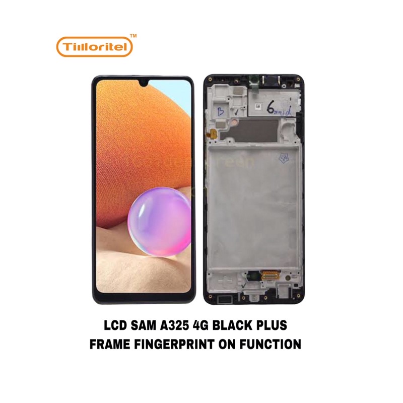 Jual LCD SAMSUNG A325 4G ATAU A32 4G BLACK ORI PLUS FRAME FINGERPRINT