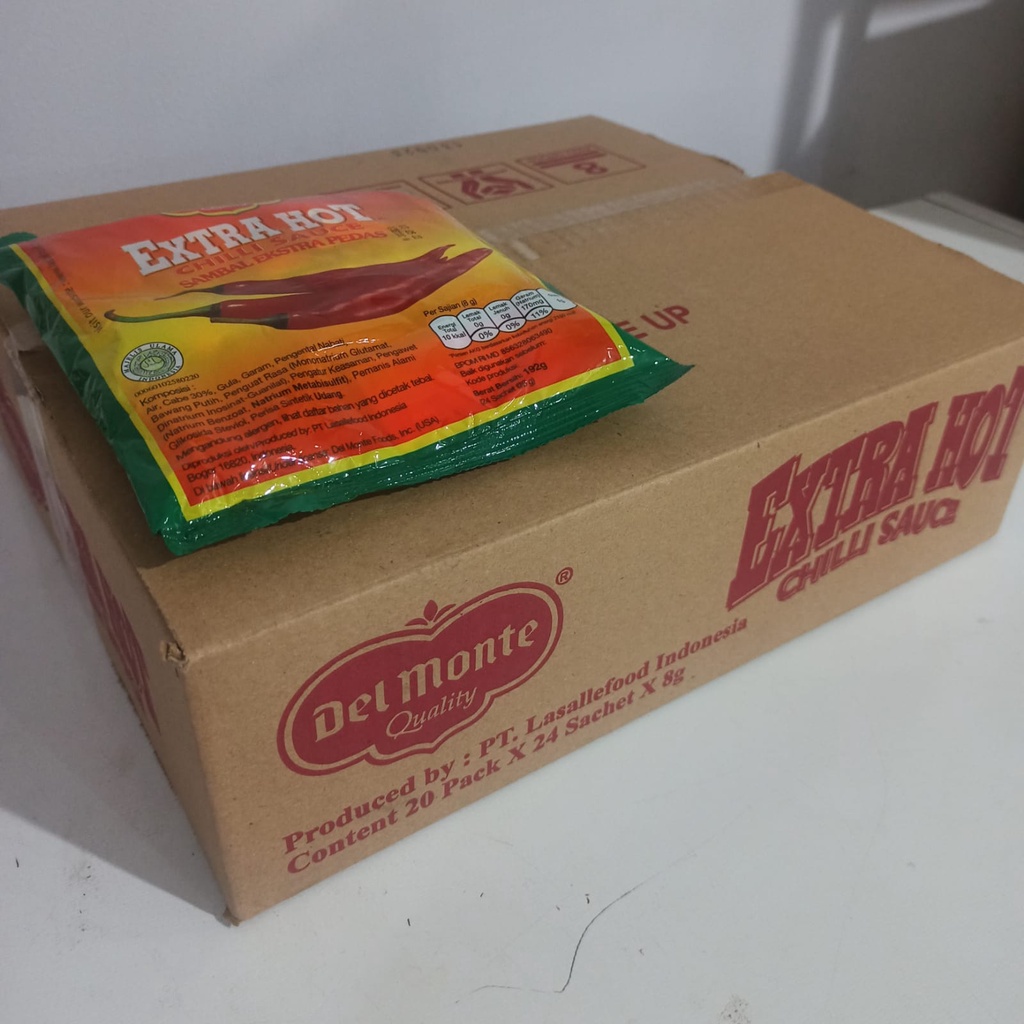 Jual Delmonte Extra Hot Sambal Ekstra Pedas Sachet Dus Shopee Indonesia