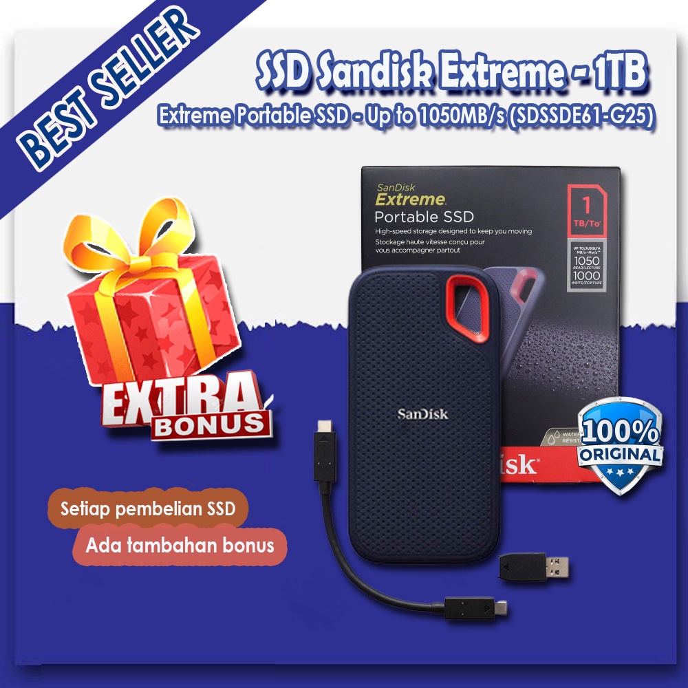 Jual Sandisk Ssd Portable Extreme Tb Up To Mb S V Nvme Portable