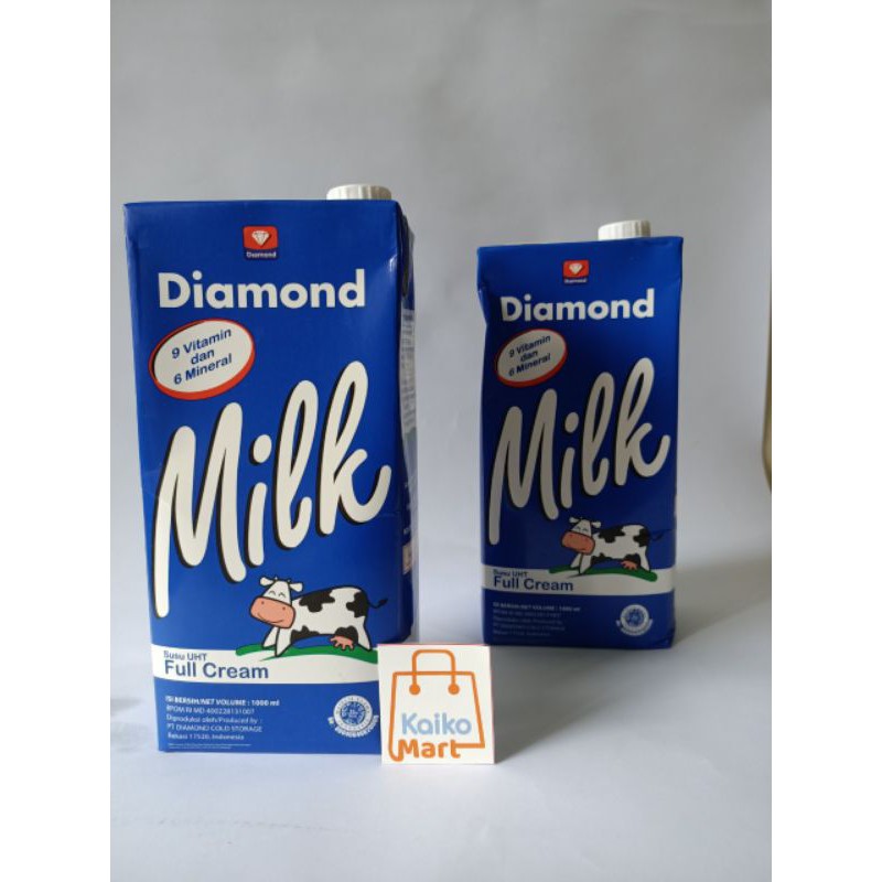 Jual Diamond Susu UHT Full Cream Plain 1000 Ml 1 Lt Shopee Indonesia