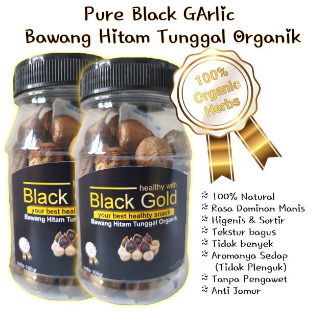 Jual Pure Black GArlic Bawang Hitam Putih Tunggal Lanang Alami Asli