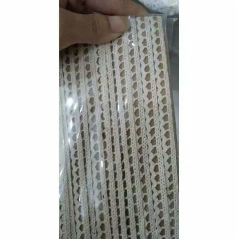 Jual Renda Rajut Renda Kait Blaco Lebar 1cm Atau 3 8 Per Roll 10 Yard