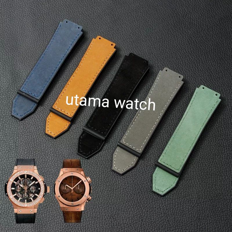 Jual Strap Tali Jam Tangan Hublot Kulit Hitam Coklat Tali Jam Hublot