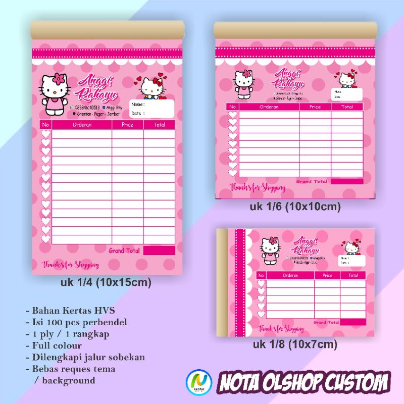 Jual Nota Olshop Custom 1 Ply Shopee Indonesia