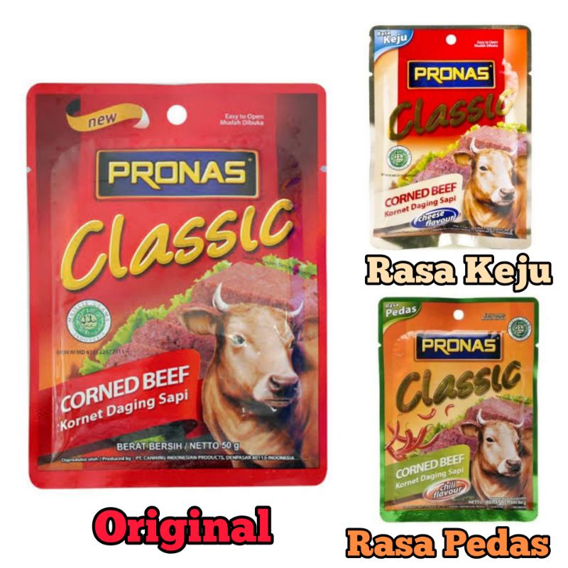 Jual PRONAS CLASSIC KORNET DAGING SAPI ORIGINAL PEDAS KEJU Corned