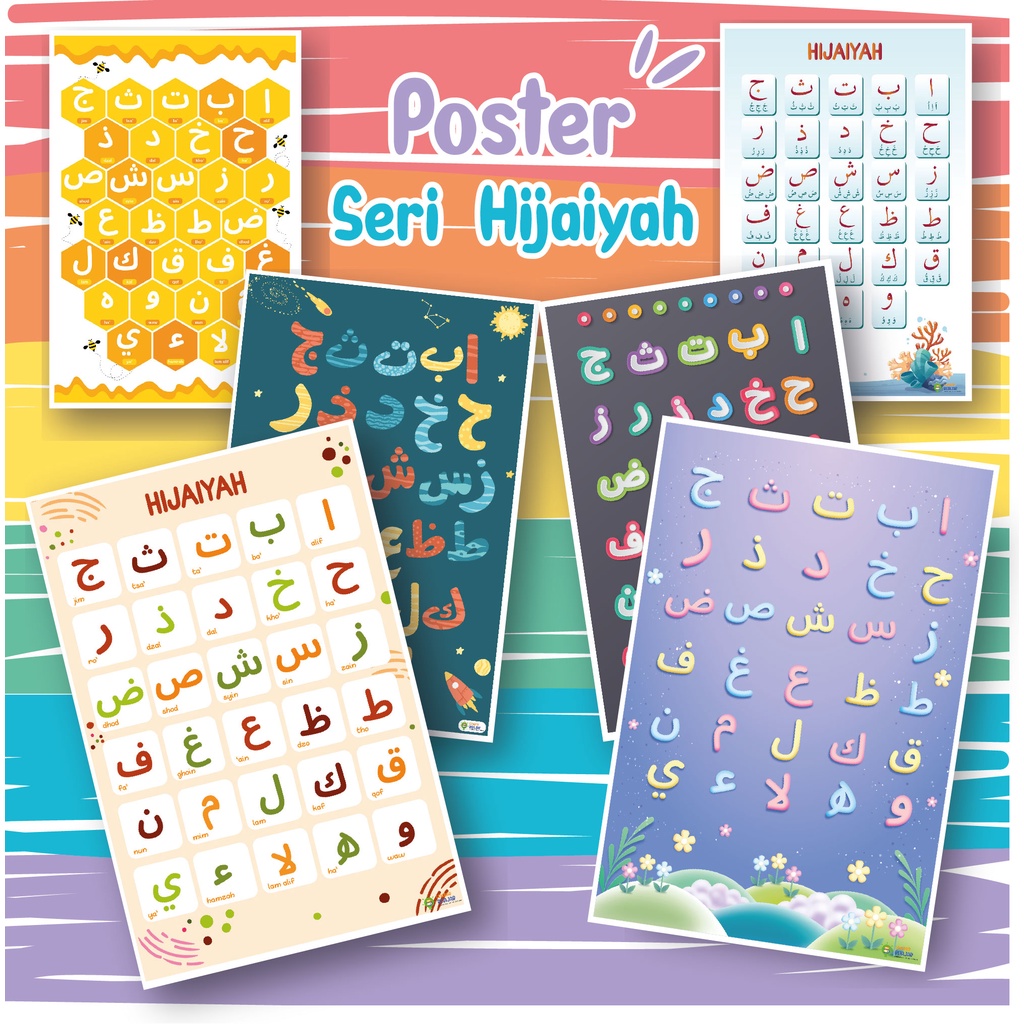 Jual Poster Edukasi Huruf Hijaiyah Poster Belajar Seri Hijaiyah