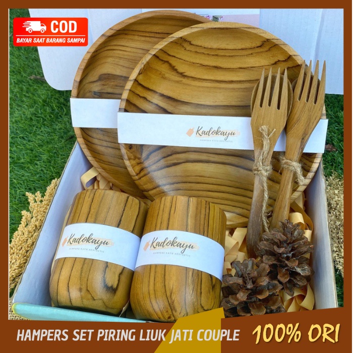 Jual HAMPERS SET ALAT MAKAN PIRING KAYU KADO LEBARAN HAMPERS WEDDING