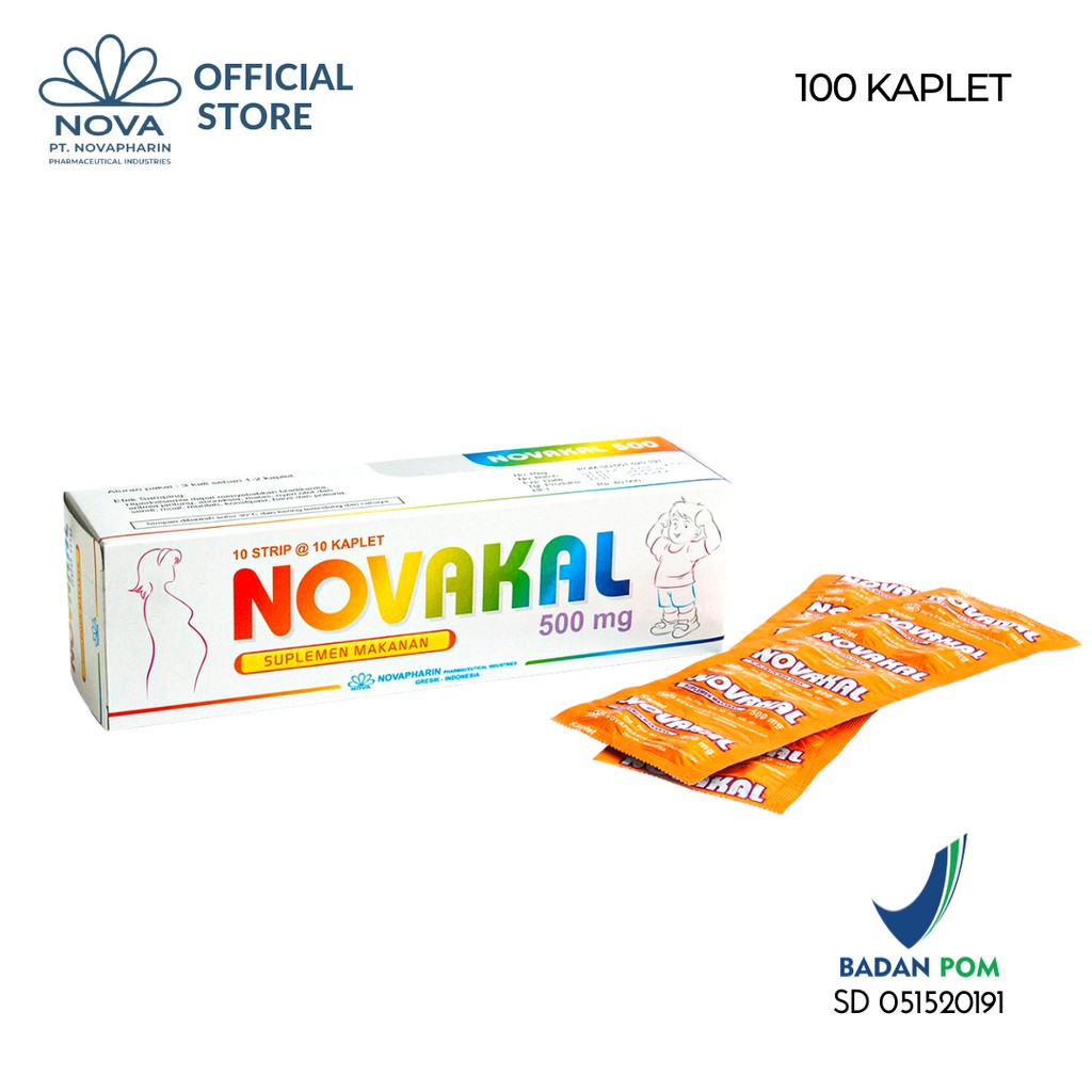 Jual Novakal Box Mg Kalsium Laktat Novapharin Novakal Kaplet