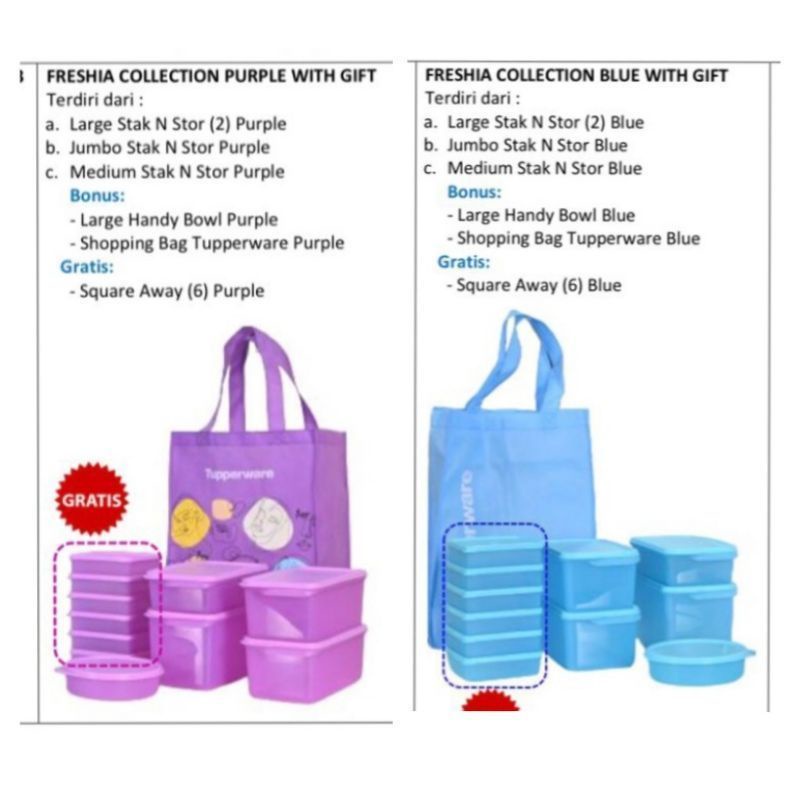 Jual Freshia Collection Set 12 Tupperware Shopee Indonesia