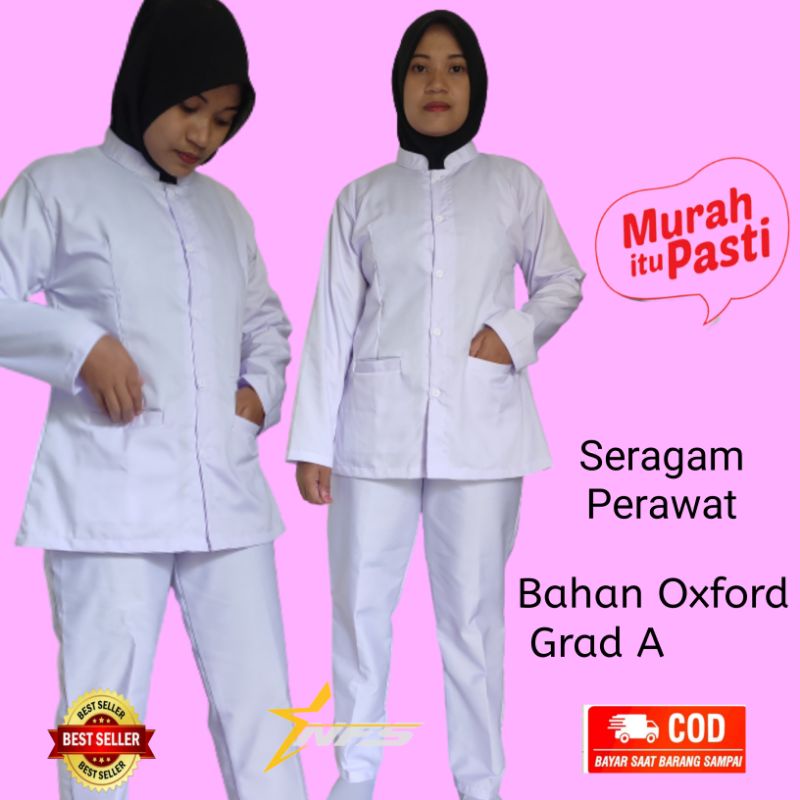 Jual Baju Seragam Dinas Putih Wanita Perawat Bidan Akper Akbid Nakes