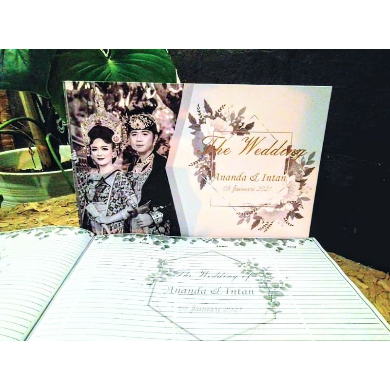 Jual Buku Tamu Undangan Pernikahan Hard Cover Custom Wedding Guest