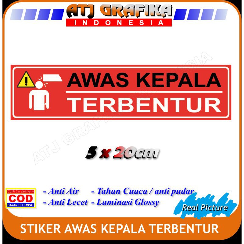 Jual Stiker Awas Kepala Terbentur K3 KESELAMATAN Kerja Kantor Pabrik