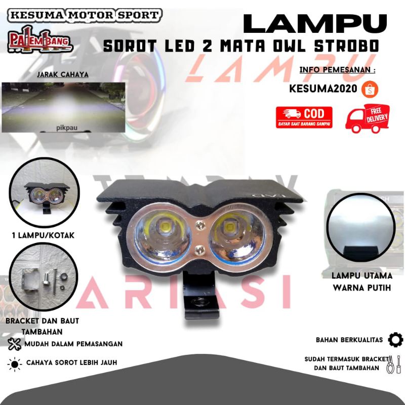 Jual Lampu Sorot Led Owl 2 Mata Burung Hantu Shopee Indonesia