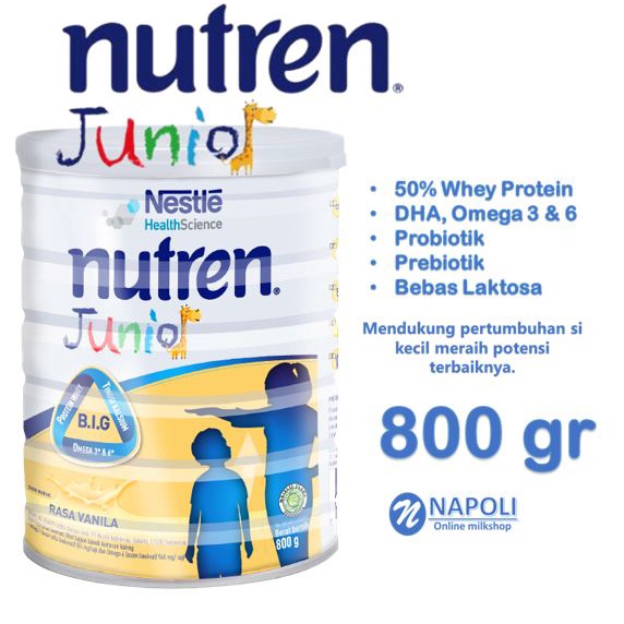 Jual NESTLE NUTREN JUNIOR 400 800 GR SUSU TINGGI WHEY PROTEIN