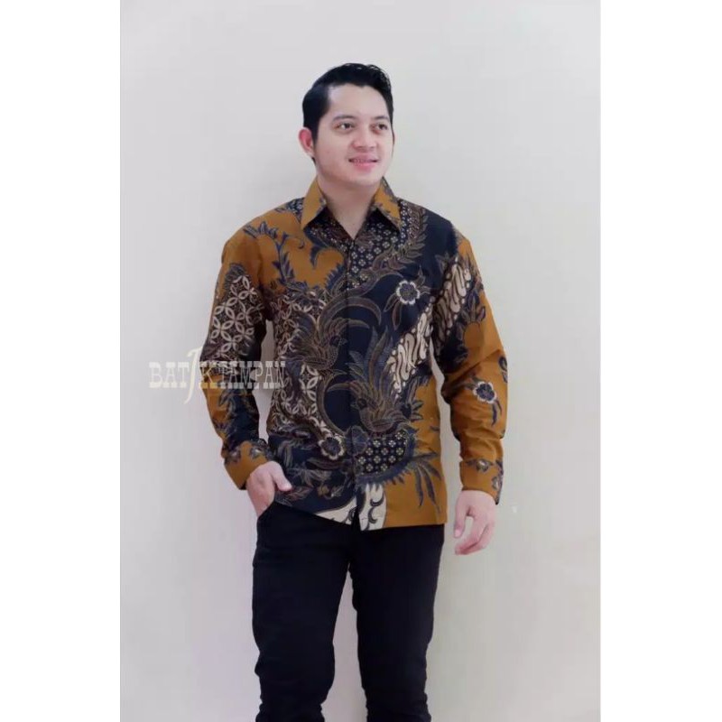 Jual KUNING TAMPAN KEMEJA BATIK PRIA LENGAN PANJANG Shopee Indonesia