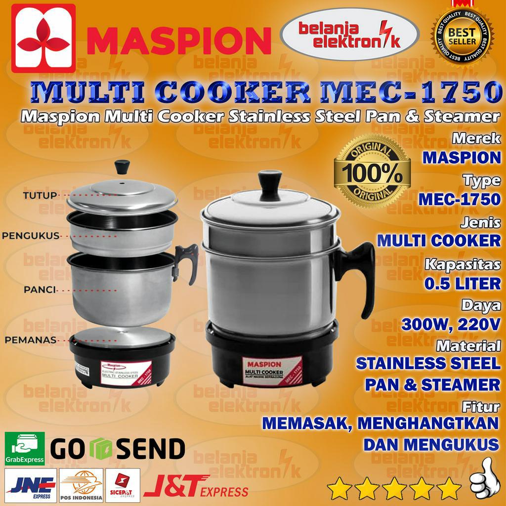 Jual MASPION MULTI ELEKTRIK COOKER MEC 1750 PANCI LISTRIK KAPASITAS 0 5