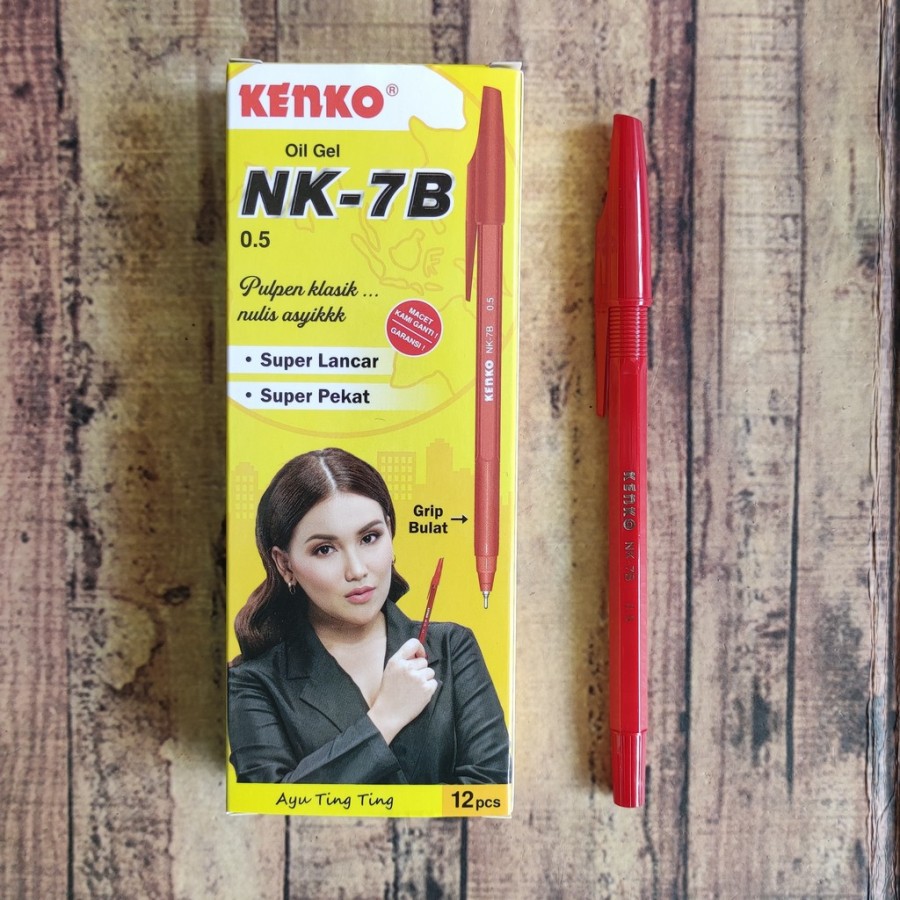 Jual Kenko Pen Oil Gel Red Pack Pcs Ballpoint Kenko Nk B