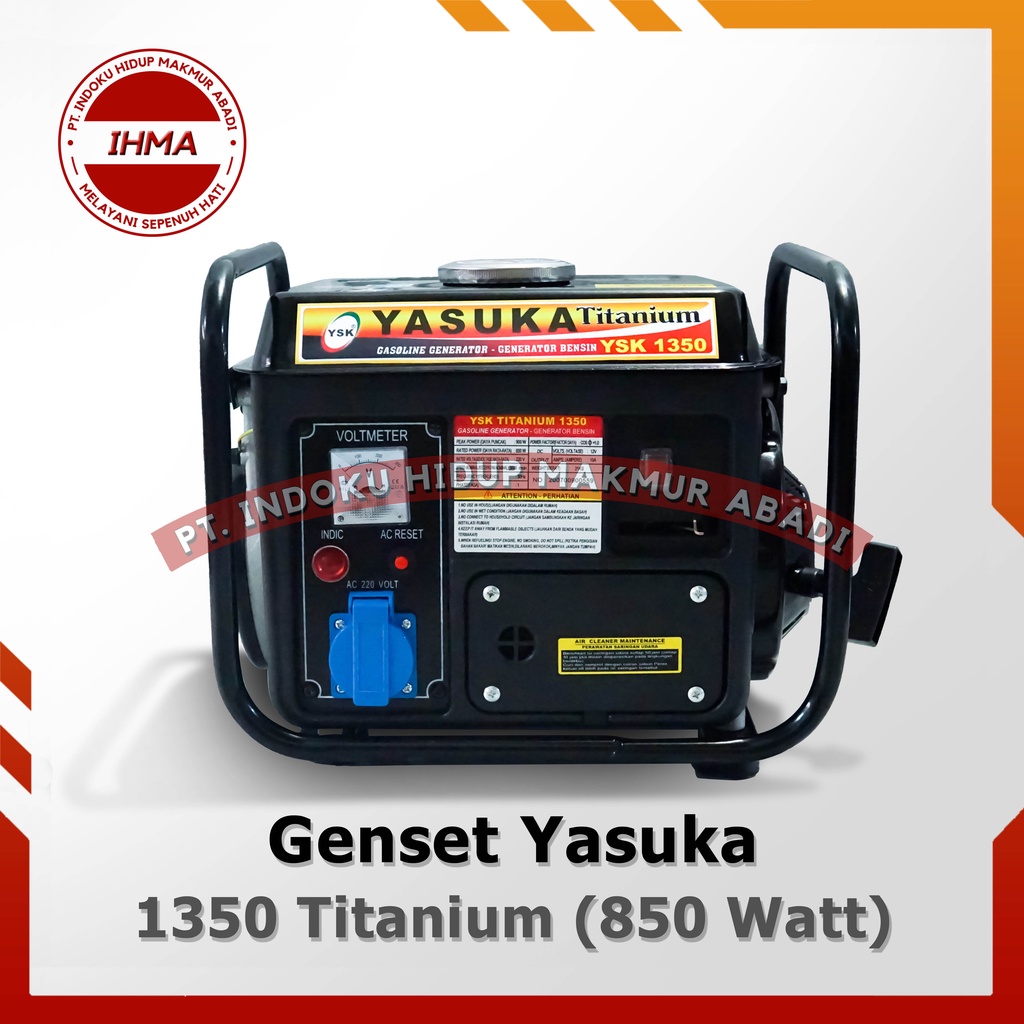 Jual Gasoline Generator Genset Listrik Bensin Yasuka 1350 Titanium