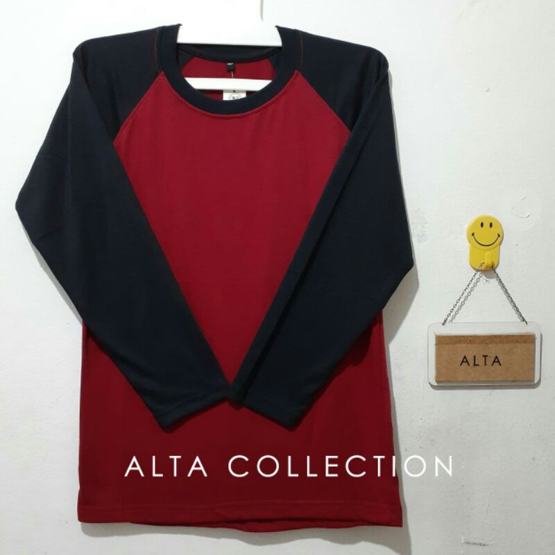 Jual Kaos Polos Raglan Merah Maron Tangan Hitam Shopee Indonesia