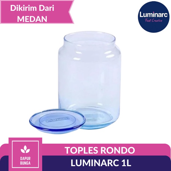 Jual Toples Kaca Luminarc Rondo Ice Blue Kedap Udara Ori Luminarc L