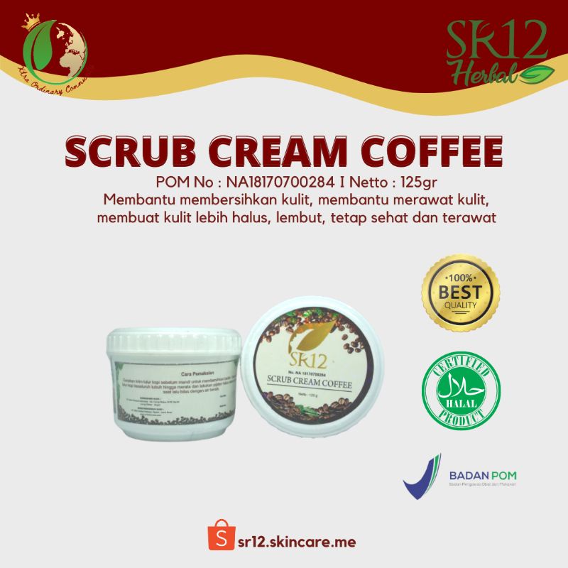 Jual LULUR SCRUB CREAM COFFEE SR12 MENGANGKAT MINYAK KOTORAN PADA