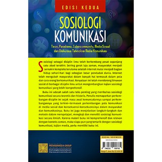 Jual Buku Sosiologi Komunikasi Teori Paradigma Dan Diskursus Teknologi