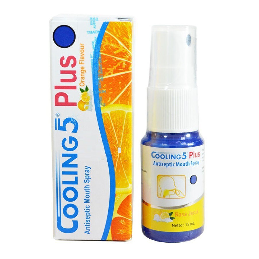 COOLING PLUS SPRAY ORANGE ANTISEPTIC MULUT DAN TENGGOROKAN MEREDAKAN SAKIT GIGI OBAT SARIAWAN