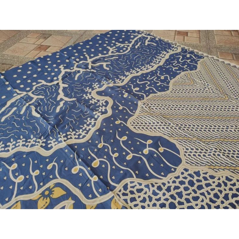 Jual Kain Batik Solo Abstrak Akar Jalaran Biru Shopee Indonesia