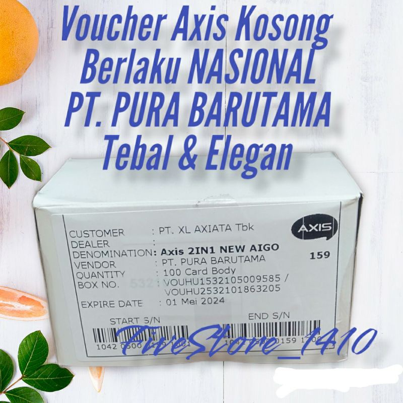 Jual Voucher Kosong Axis Box Sn Cover Baru Exp November