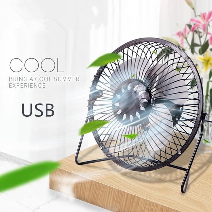 Jual Kipas Angin USB Fan Bahan Besi Kipas Mini Kipas A18 Black