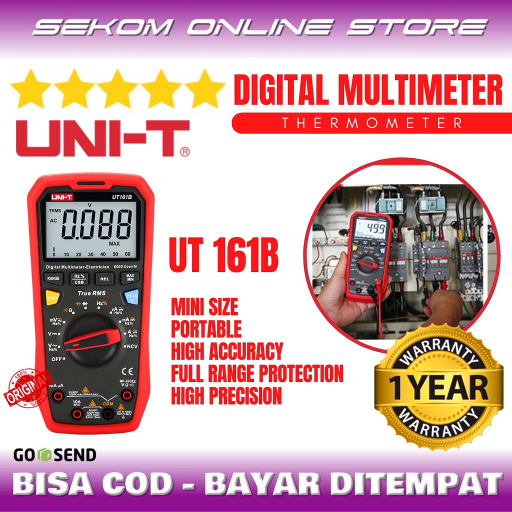 Jual Uni T Smart Digital Multimeter Profesional Tester True Rms Ut B