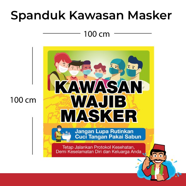 Jual Spanduk Kawasan Wajib Masker Ukuran X Meter Shopee Indonesia