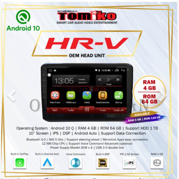 Jual Tomiko Head Unit Android Honda HRV WIFI 4G LTE Indonesia Shopee