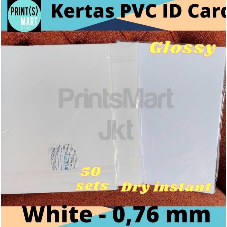 Jual Kertas PVC Bahan ID Card Instant Putih Polos Isi 50 Set Shopee