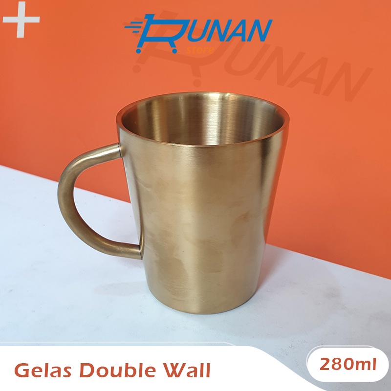 Jual Gelas Stainless Double Wall Ml Gelas Minum Kopi Teh Anti Panas