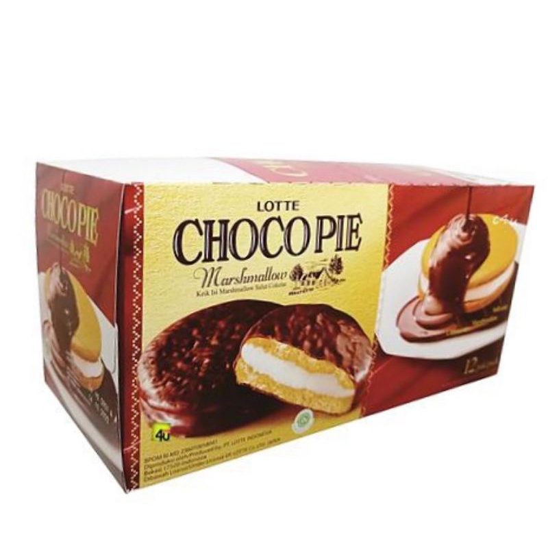 Jual Lotte Chocopie Marshmallow 1 Box Isi 12 Pcs 28g Shopee Indonesia