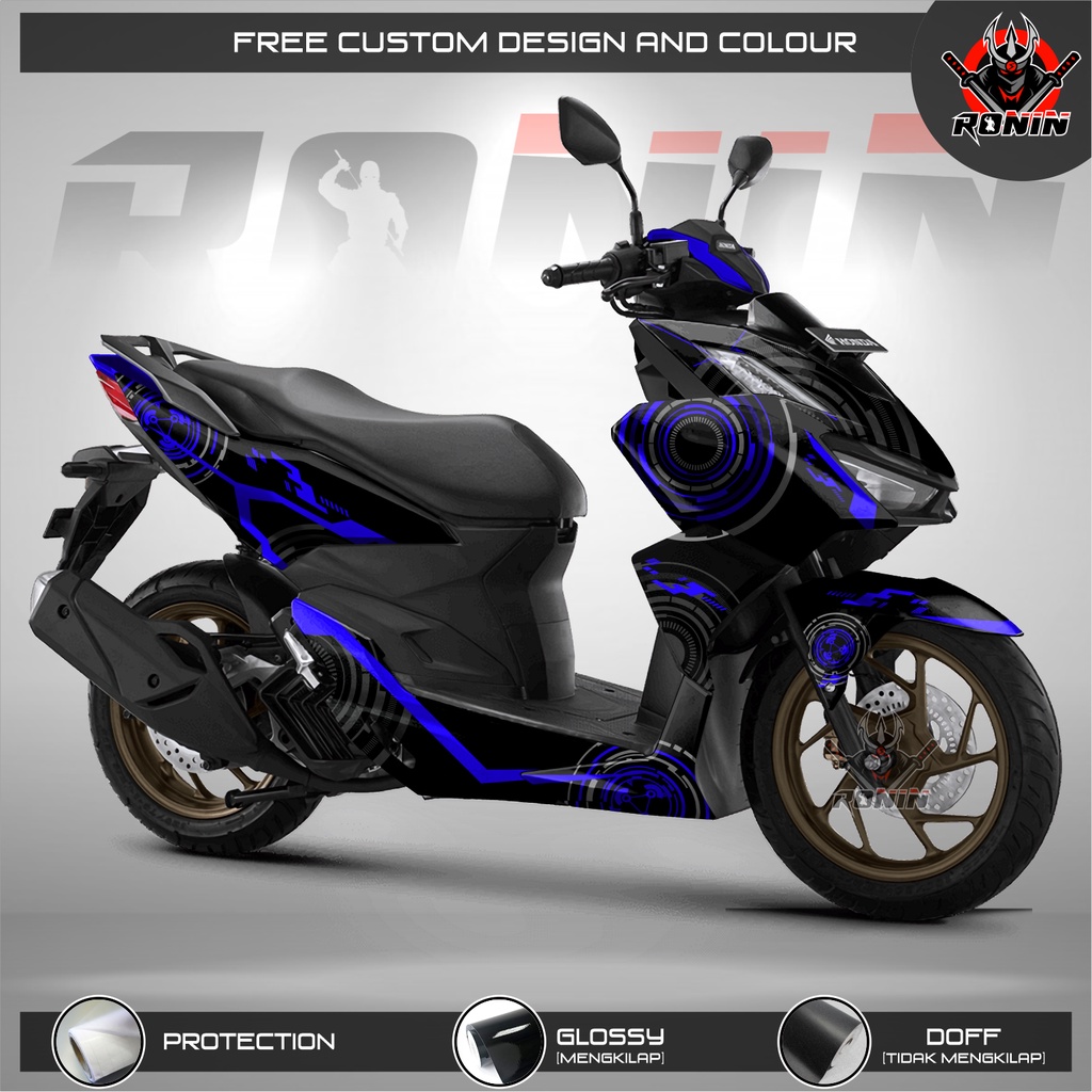 Jual Sticker Decal Full Body Vario Motif Techno Blue Shopee Indonesia