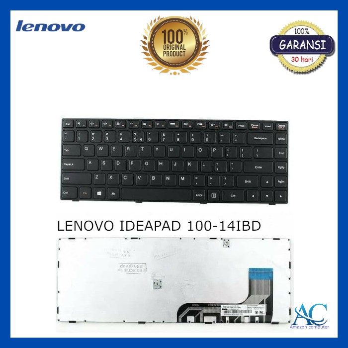 Jual Keyboard Lenovo IdeaPad Original 100 14IBD Black Shopee Indonesia