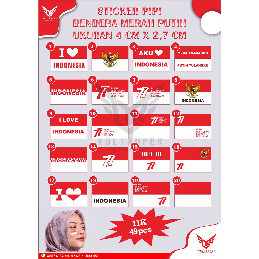 Jual Stiker Pipi Merah Putih Viral Pcs Shopee Indonesia