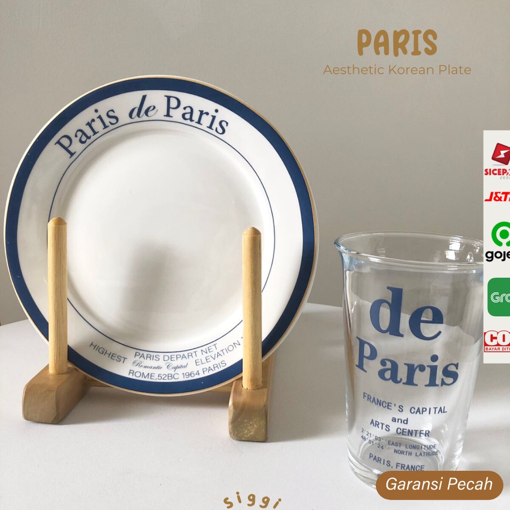 Jual Siggi Paris Korean Aesthetic Plate Piring Korea Aesthetic