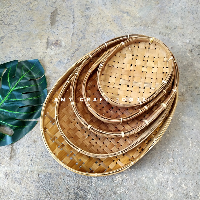 Jual Piring Makan Bambu Oval Piring Makan Lesehan Piring Penyetan