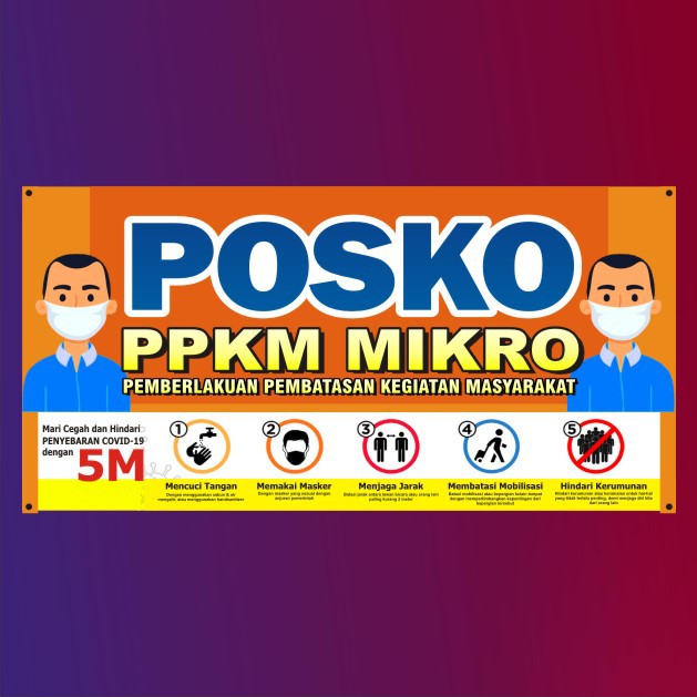 Jual Spanduk Banner POSKO PPKM MIKRO Ukuran 150 X 75 Cm Shopee