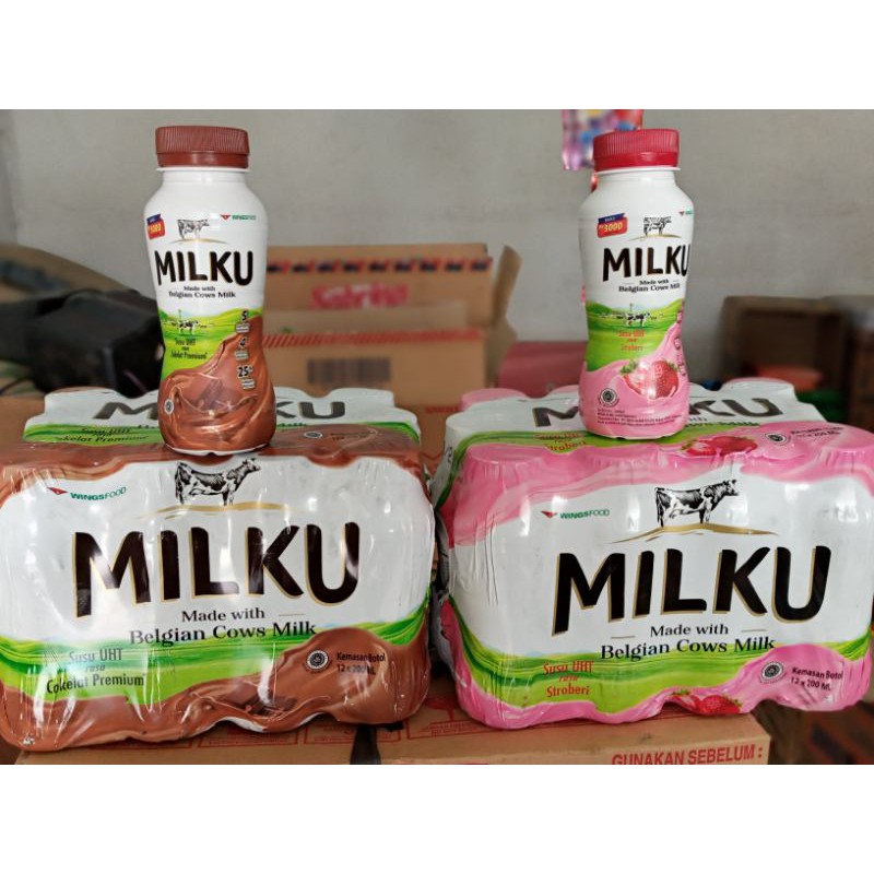 Jual Milku Susu Uht Rasa Coklat Dan Stroberi Ml Shopee Indonesia