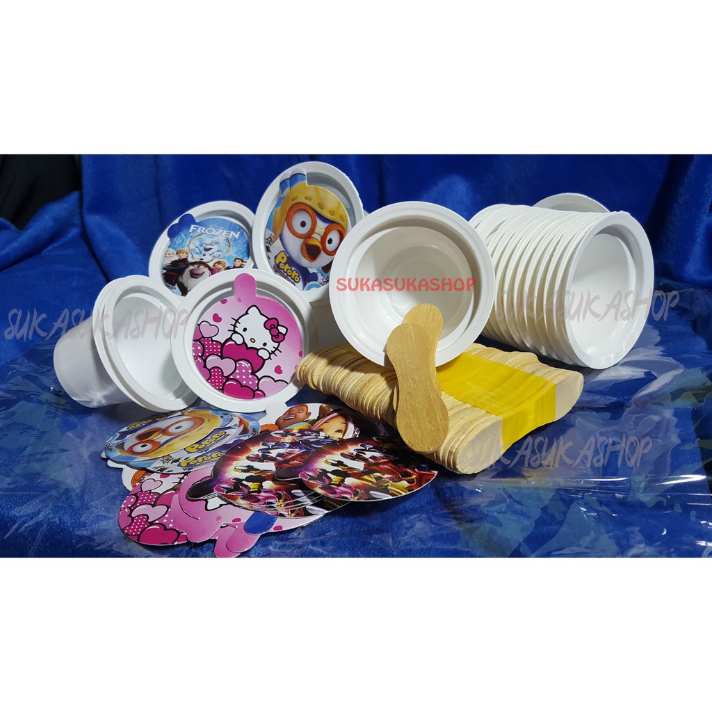 Jual Cup Ice Cream Plastik Putih Susu Isi Pc Cup Es Cream Plastik